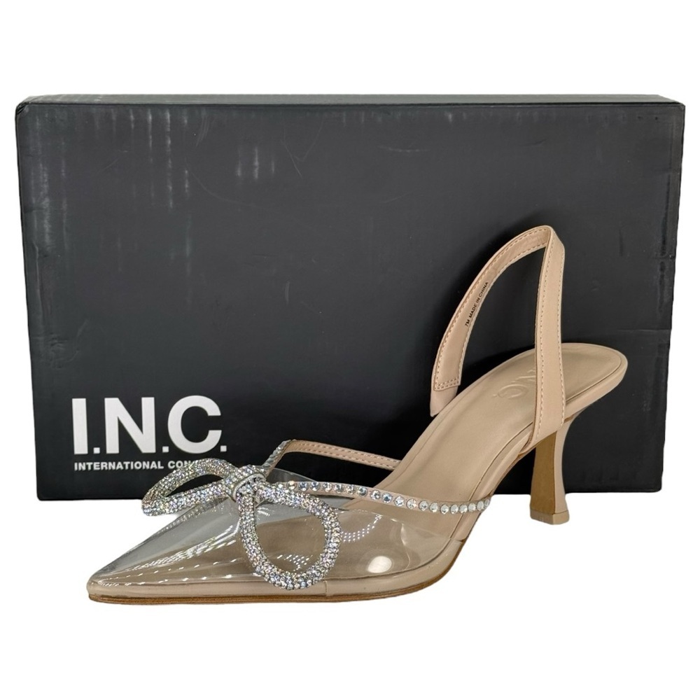 INC Gerley3 Rhinestone Bow Womens Slingback Heels Size 7M - Picture 12 of 12
